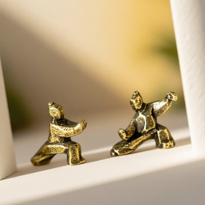 Buddha Stones Mini-Zen-Dekorfigur „Tai-Chi-Krieger“ aus Kupfer - image 11