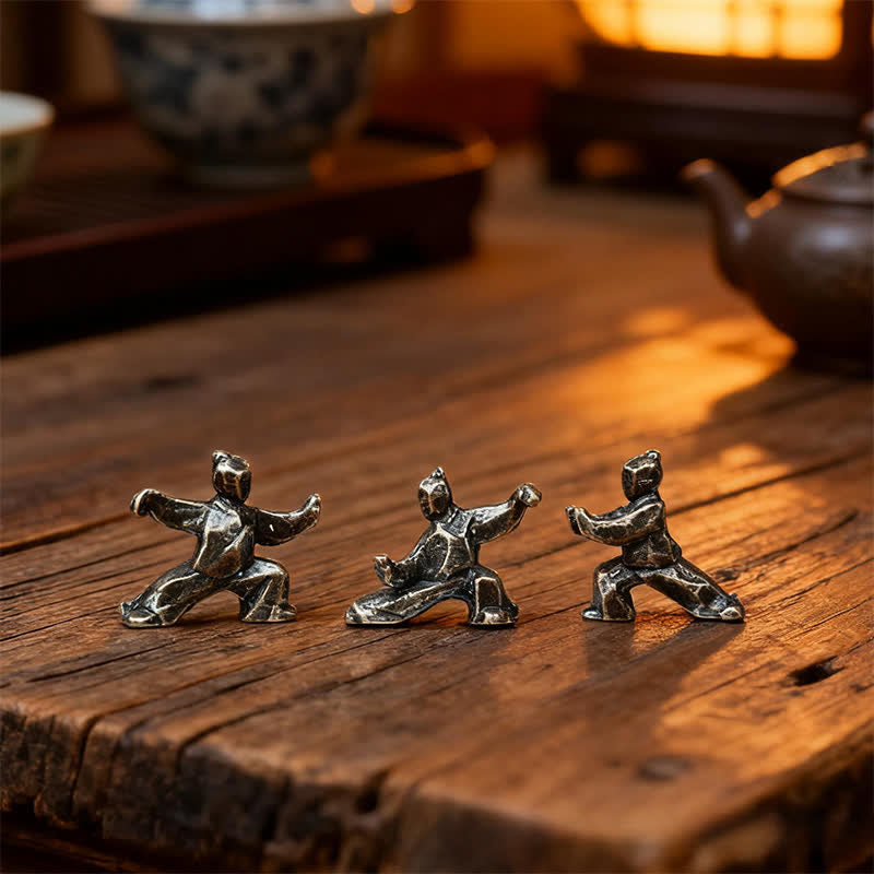 Buddha Stones Mini-Zen-Dekorfigur „Tai-Chi-Krieger“ aus Kupfer - image 7