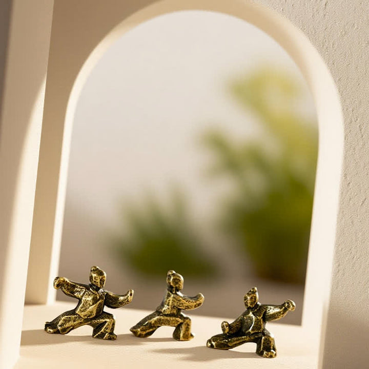 Buddha Stones Mini-Zen-Dekorfigur „Tai-Chi-Krieger“ aus Kupfer - image 16