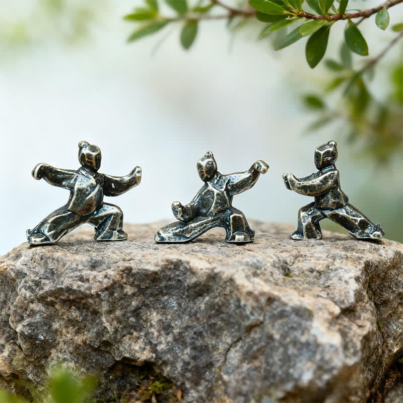 Buddha Stones Mini-Zen-Dekorfigur „Tai-Chi-Krieger“ aus Kupfer - image 5