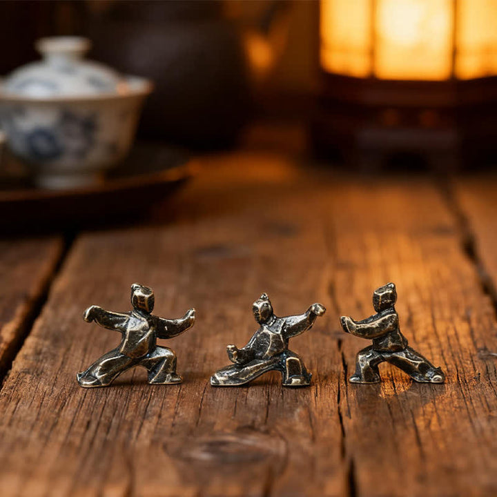 Buddha Stones Mini-Zen-Dekorfigur „Tai-Chi-Krieger“ aus Kupfer - image 0