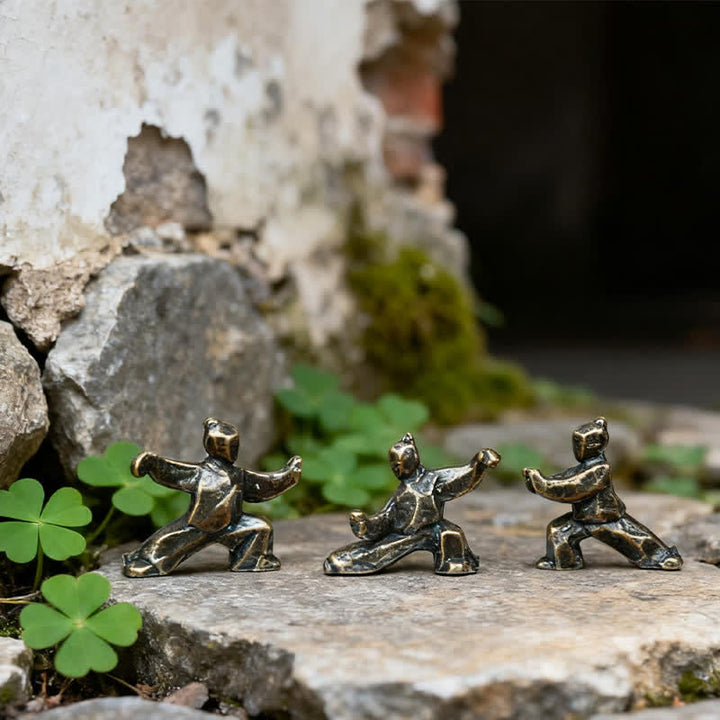 Buddha Stones Mini-Zen-Dekorfigur „Tai-Chi-Krieger“ aus Kupfer - image 8