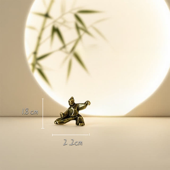 Buddha Stones Mini-Zen-Dekorfigur „Tai-Chi-Krieger“ aus Kupfer - Spatzenschwanz greifen 2,2 x 1,8 cm - image 4