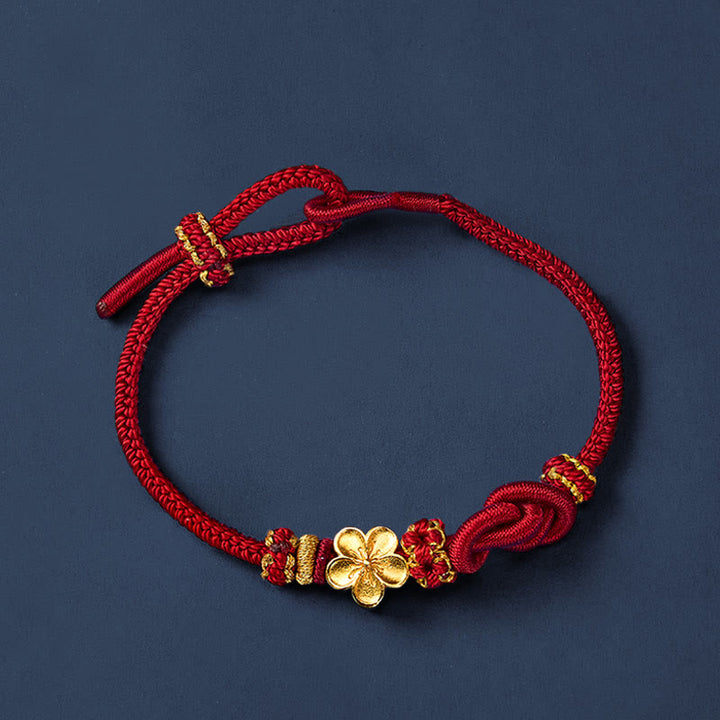 Buddha Stones Verstellbares Armband mit Blumenmuster, geflochtenem Seilknoten - image 4