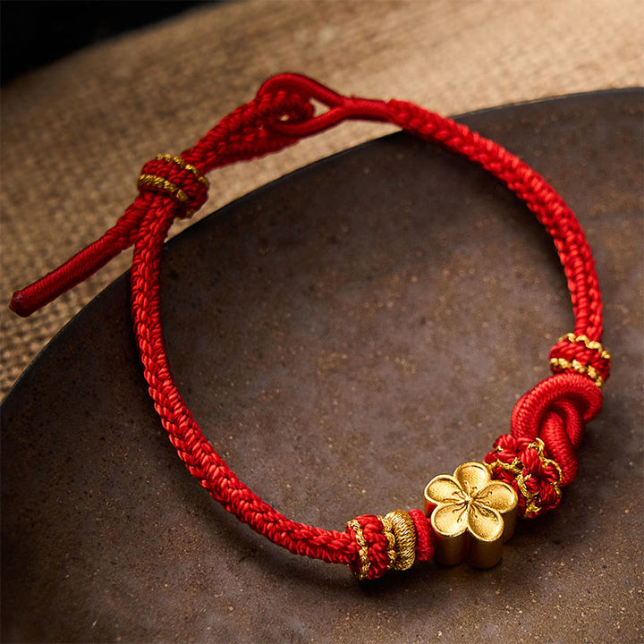 Buddha Stones Verstellbares Armband mit Blumenmuster, geflochtenem Seilknoten - image 2