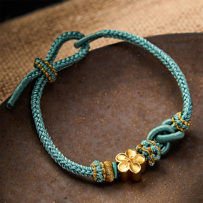 Buddha Stones Verstellbares Armband mit Blumenmuster, geflochtenem Seilknoten - image 16