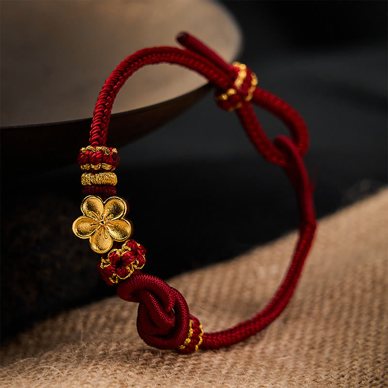 Buddha Stones Verstellbares Armband mit Blumenmuster, geflochtenem Seilknoten - image 3