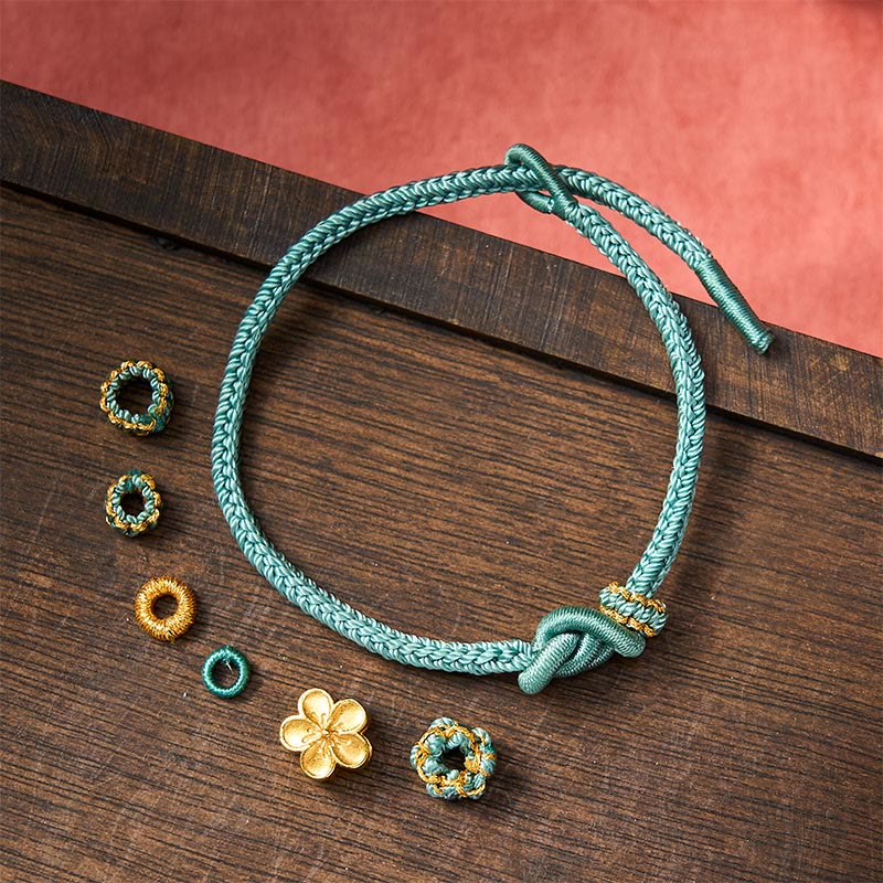 Buddha Stones Verstellbares Armband mit Blumenmuster, geflochtenem Seilknoten - image 18