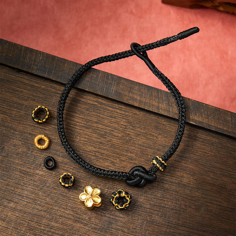 Buddha Stones Verstellbares Armband mit Blumenmuster, geflochtenem Seilknoten - image 13