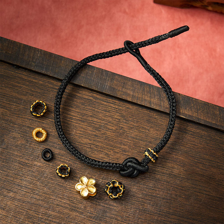 Buddha Stones Verstellbares Armband mit Blumenmuster, geflochtenem Seilknoten - image 13