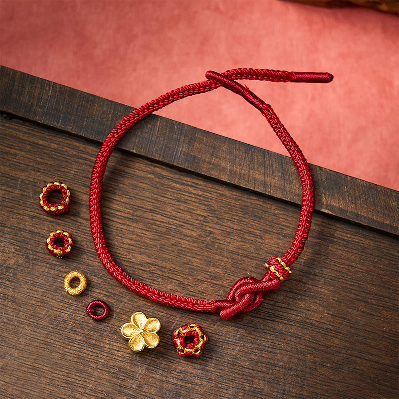 Buddha Stones Verstellbares Armband mit Blumenmuster, geflochtenem Seilknoten - image 5