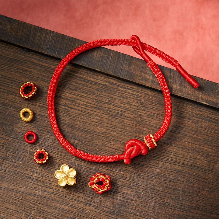 Buddha Stones Verstellbares Armband mit Blumenmuster, geflochtenem Seilknoten - image 10