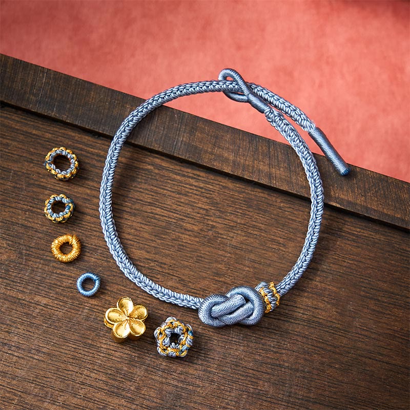 Buddha Stones Verstellbares Armband mit Blumenmuster, geflochtenem Seilknoten - image 24