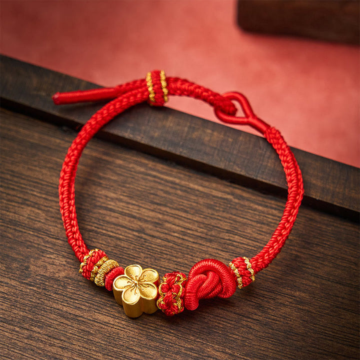 Buddha Stones Verstellbares Armband mit Blumenmuster, geflochtenem Seilknoten - image 8