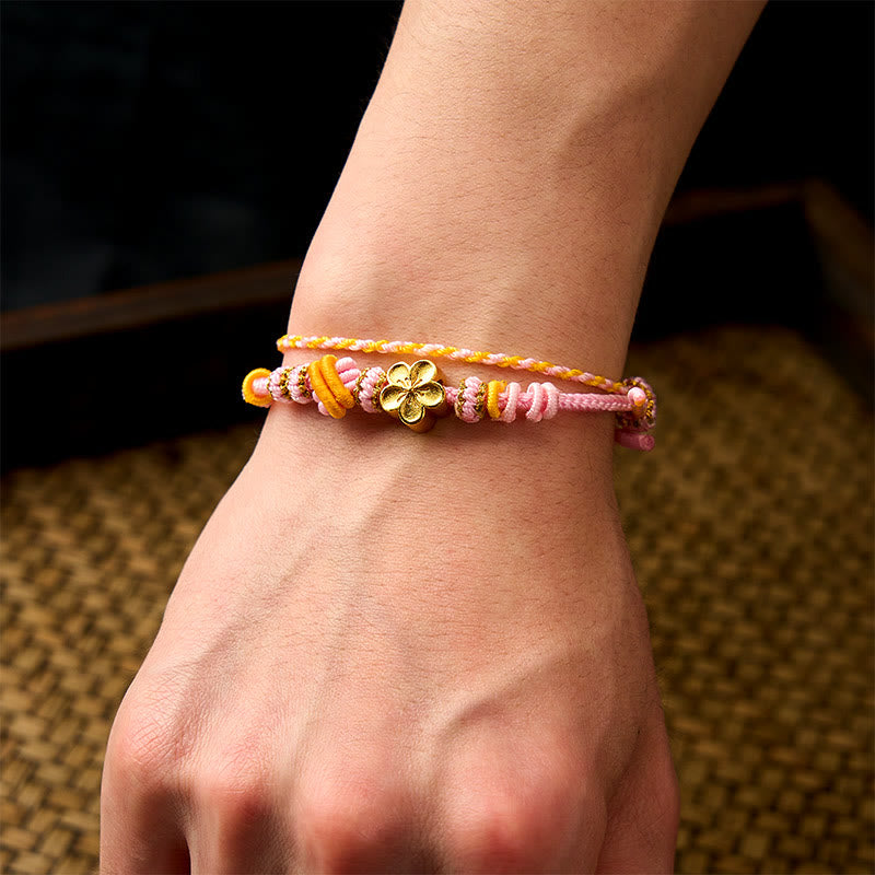 Buddha Stones Verstellbares Armband mit Blumenmuster, geflochtenem Seilknoten und doppelter Wicklung - image 10