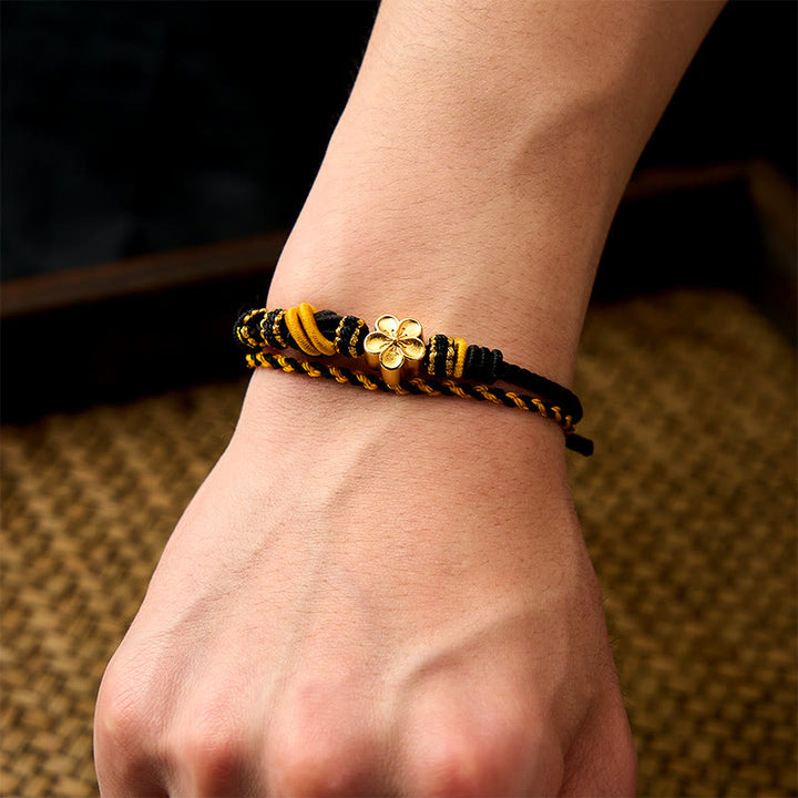 Buddha Stones Verstellbares Armband mit Blumenmuster, geflochtenem Seilknoten und doppelter Wicklung - image 16