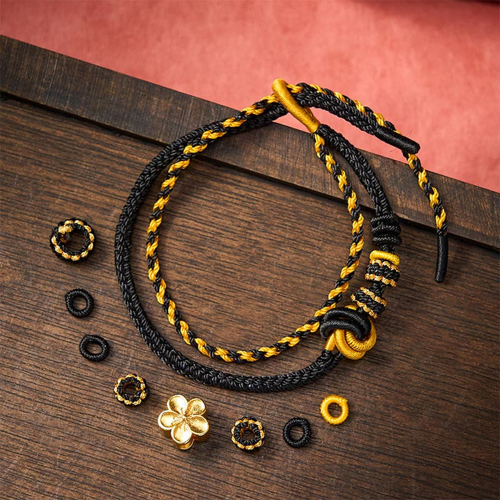 Buddha Stones Verstellbares Armband mit Blumenmuster, geflochtenem Seilknoten und doppelter Wicklung - image 15