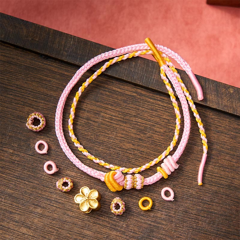 Buddha Stones Verstellbares Armband mit Blumenmuster, geflochtenem Seilknoten und doppelter Wicklung - image 9
