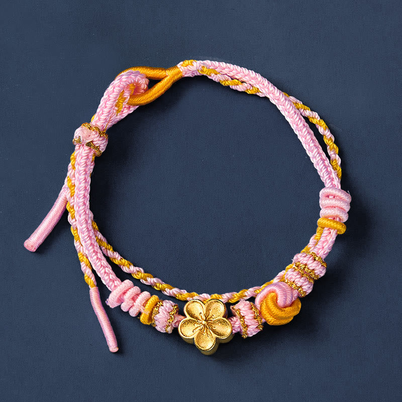 Buddha Stones Verstellbares Armband mit Blumenmuster, geflochtenem Seilknoten und doppelter Wicklung - image 8