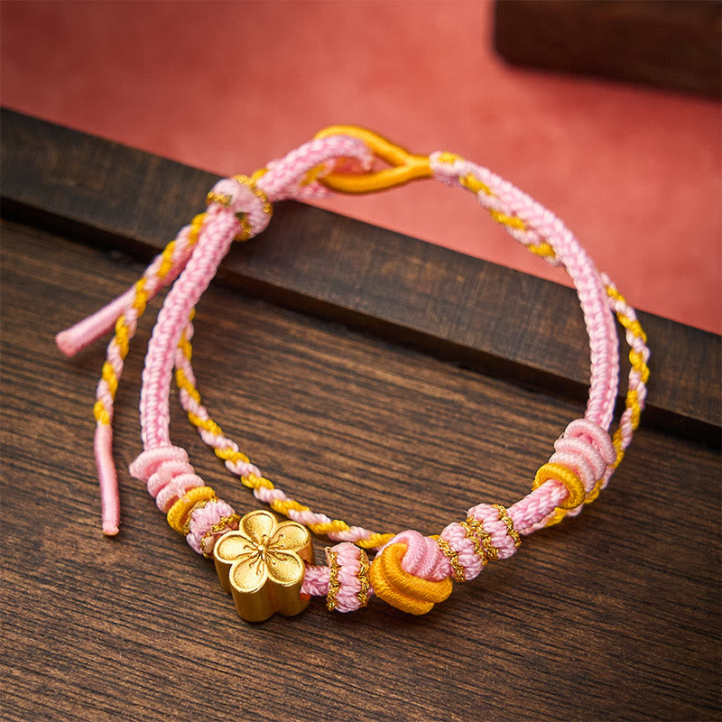 Buddha Stones Verstellbares Armband mit Blumenmuster, geflochtenem Seilknoten und doppelter Wicklung - image 6