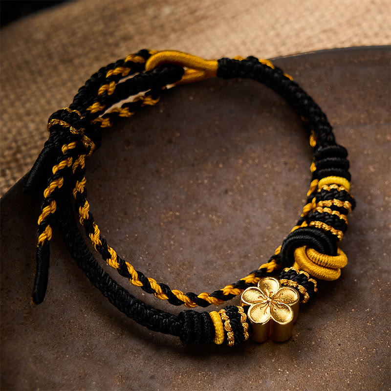 Buddha Stones Verstellbares Armband mit Blumenmuster, geflochtenem Seilknoten und doppelter Wicklung - image 13
