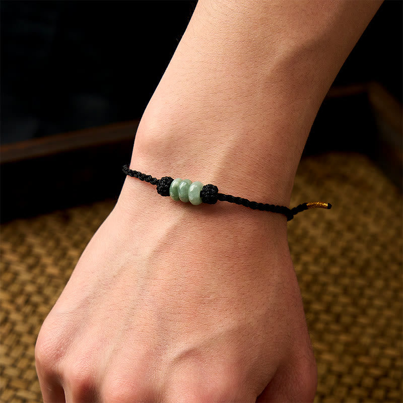 Buddha Stones Handgefertigtes, geflochtenes Armband aus roter Schnur mit 3 mm Jadeperlen, verstellbar, zum Selbstgestalten - image 22