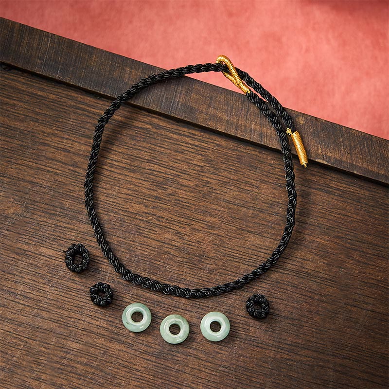 Buddha Stones Handgefertigtes, geflochtenes Armband aus roter Schnur mit 3 mm Jadeperlen, verstellbar, zum Selbstgestalten - image 21