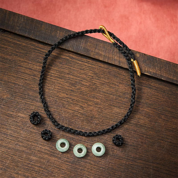 Buddha Stones Handgefertigtes, geflochtenes Armband aus roter Schnur mit 3 mm Jadeperlen, verstellbar, zum Selbstgestalten - image 21