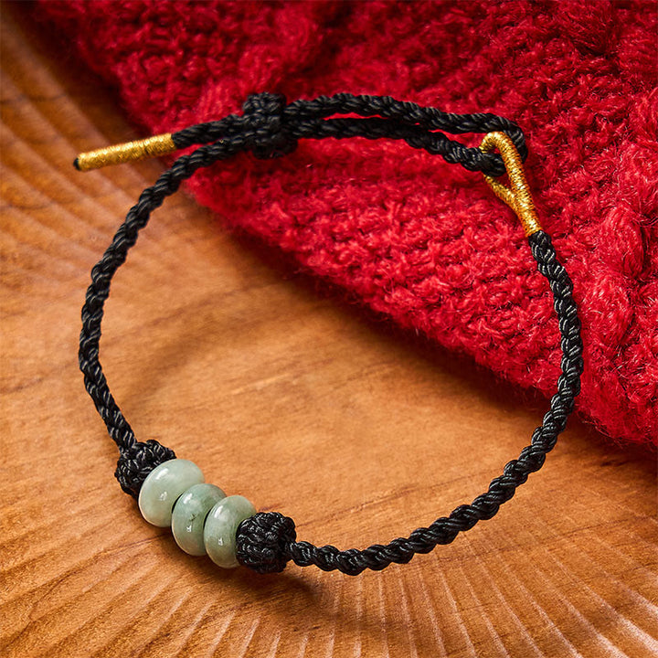 Buddha Stones Handgefertigtes, geflochtenes Armband aus roter Schnur mit 3 mm Jadeperlen, verstellbar, zum Selbstgestalten - image 19