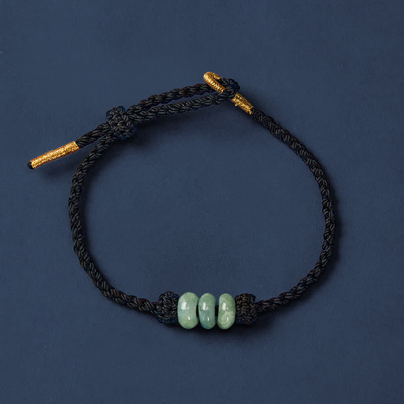 Buddha Stones Handgefertigtes, geflochtenes Armband aus roter Schnur mit 3 mm Jadeperlen, verstellbar, zum Selbstgestalten - image 20