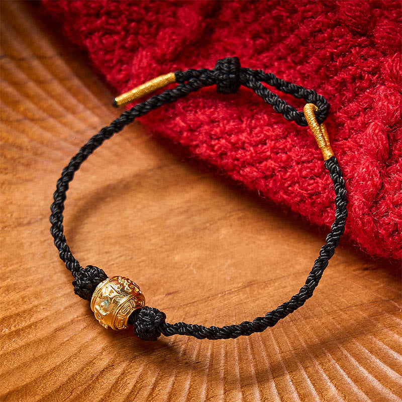 Buddha Stones Handgewebtes Armband aus rotem Garn mit dem Aufdruck „Om Mani Padme Hum“, verstellbar zum Selbermachen - image 18
