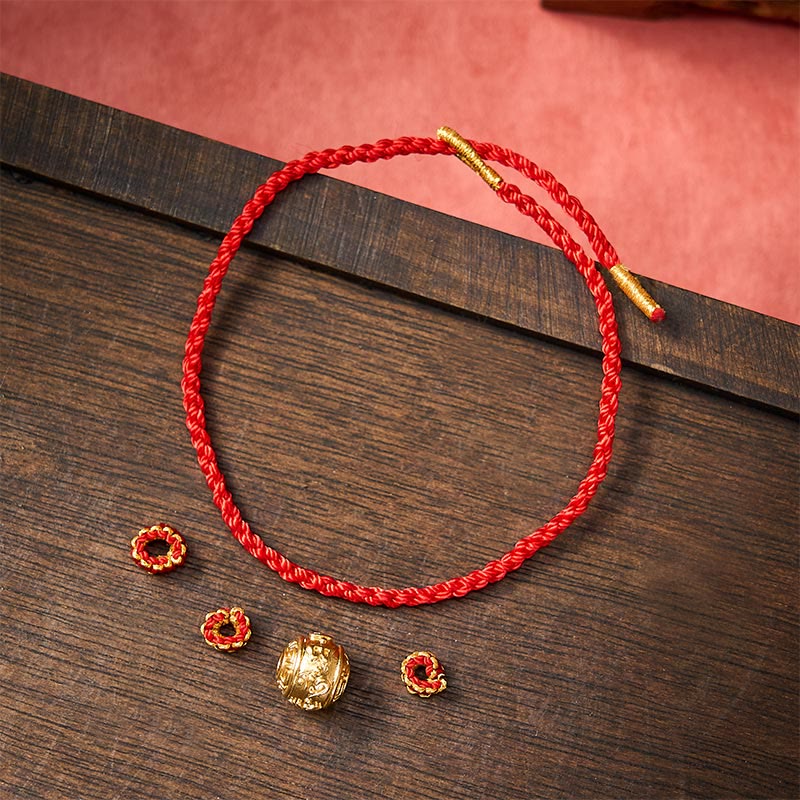 Buddha Stones Handgewebtes Armband aus rotem Garn mit dem Aufdruck „Om Mani Padme Hum“, verstellbar zum Selbermachen - image 13
