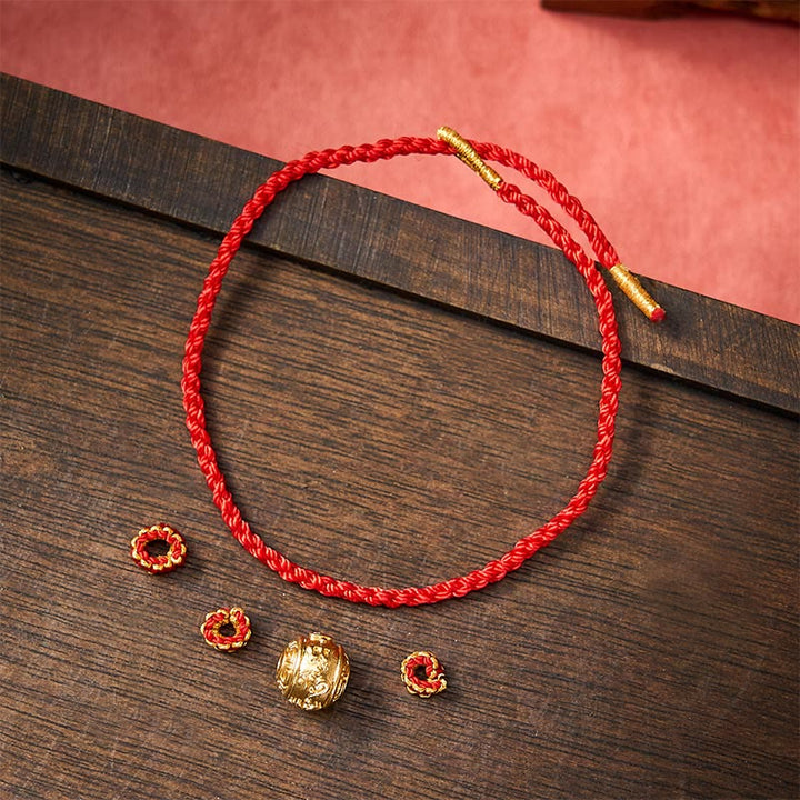 Buddha Stones Handgewebtes Armband aus rotem Garn mit dem Aufdruck „Om Mani Padme Hum“, verstellbar zum Selbermachen - image 13
