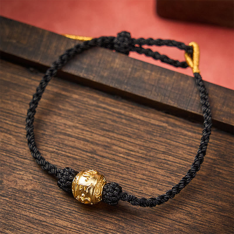 Buddha Stones Handgewebtes Armband aus rotem Garn mit dem Aufdruck „Om Mani Padme Hum“, verstellbar zum Selbermachen - Schwarz (Handgelenkumfang 15-20 cm) - image 16