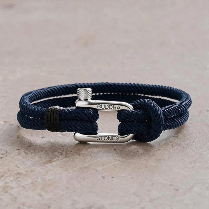 Buddha Stones Armband zur Verstärkung von Seilen mit Schäkeln aus Titanstahl - Blaues Seil, silberne Schnalle - Handgelenkumfang: 7,9–8,2 Zoll (20–21 cm) - image 14