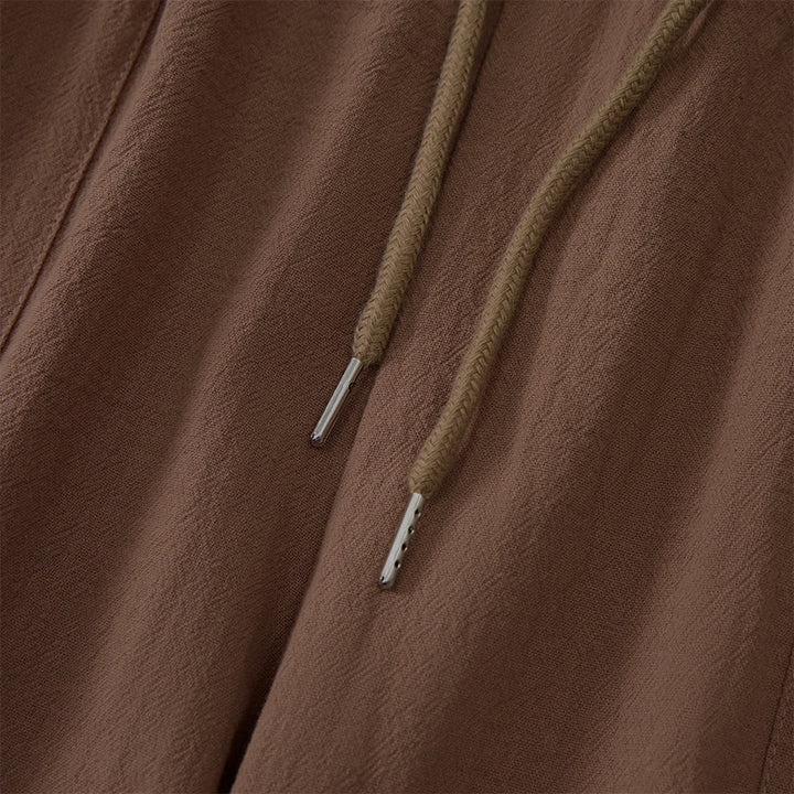 Buddha Stones Lässige Sommer-Caprihose mit Kordelzug, geradem Bein und Taschen für Herren - image 3