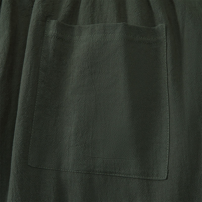 Buddha Stones Lässige Sommer-Caprihose mit Kordelzug, geradem Bein und Taschen für Herren - image 12