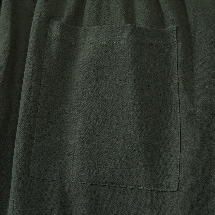 Buddha Stones Lässige Sommer-Caprihose mit Kordelzug, geradem Bein und Taschen für Herren - image 12