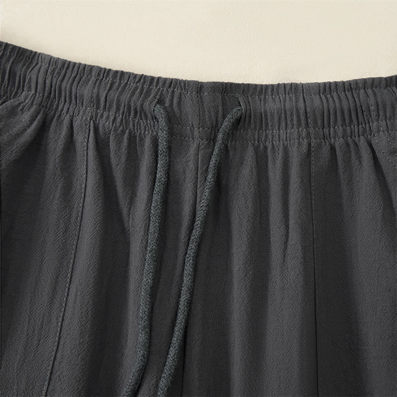 Buddha Stones Lässige Sommer-Caprihose mit Kordelzug, geradem Bein und Taschen für Herren - image 17