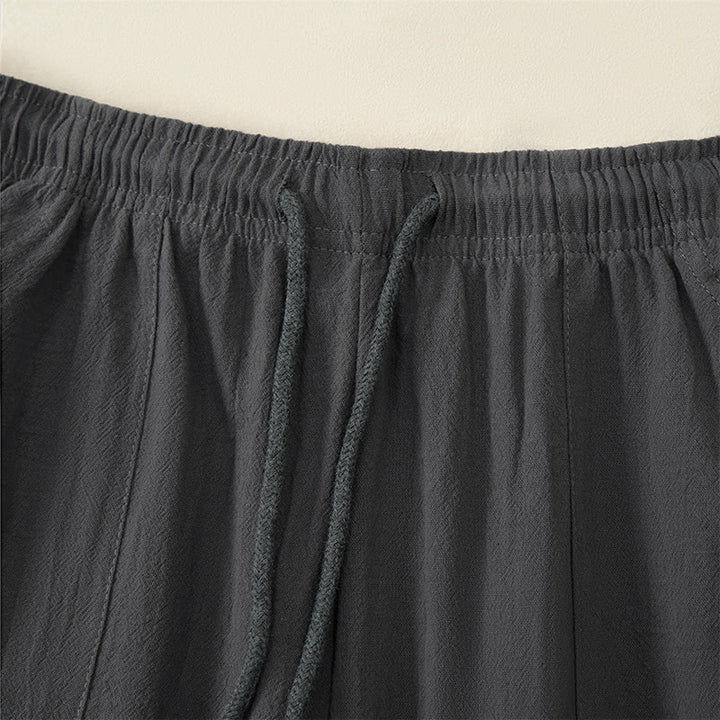 Buddha Stones Lässige Sommer-Caprihose mit Kordelzug, geradem Bein und Taschen für Herren - image 17
