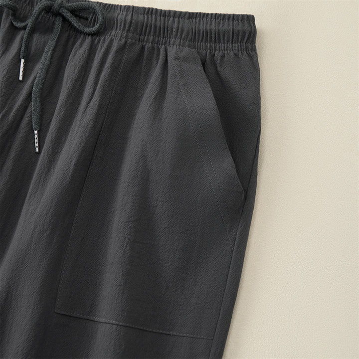 Buddha Stones Lässige Sommer-Caprihose mit Kordelzug, geradem Bein und Taschen für Herren - image 19