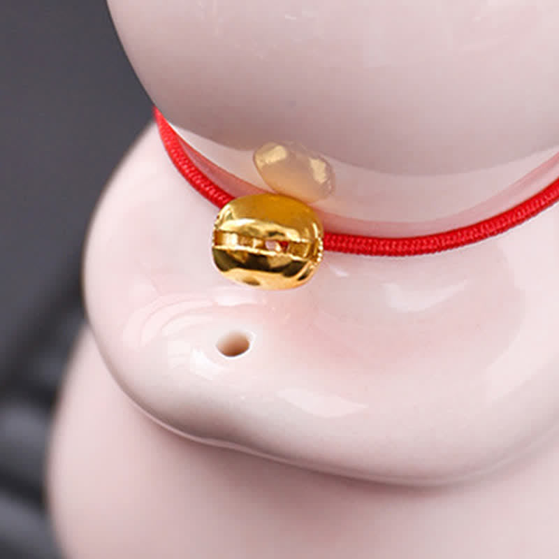 Buddha Stones Räucherstäbchenhalter in Kawaii-Katzenform aus Keramik mit Ascheauffangschale (ohne Räucherstäbchen) - image 10
