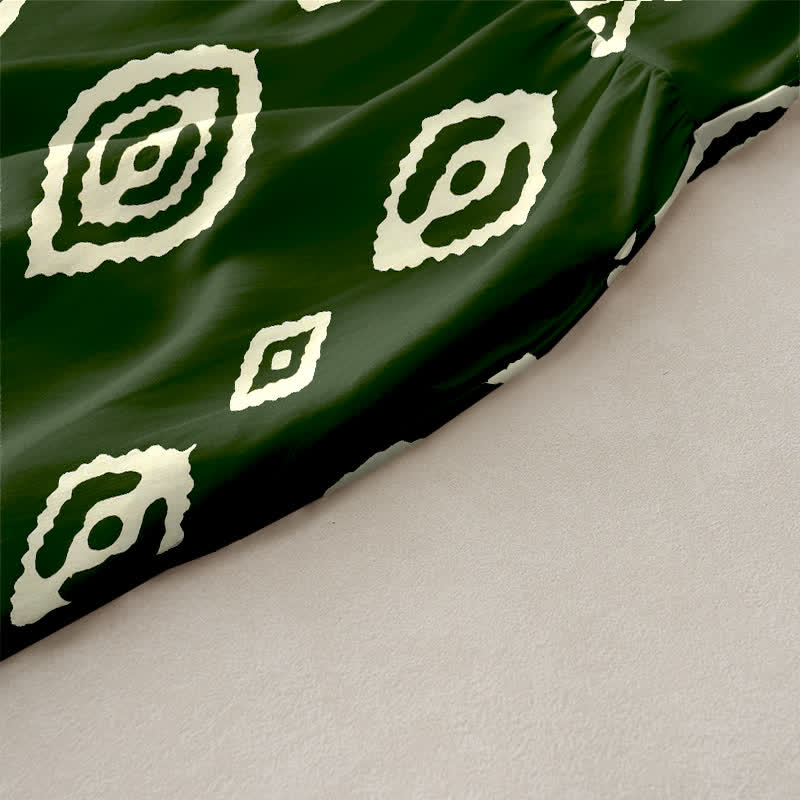 Buddha Stones Lässiges, ärmelloses Midikleid für Damen mit Taschen und tribalem geometrischem Bordürenmuster - image 2