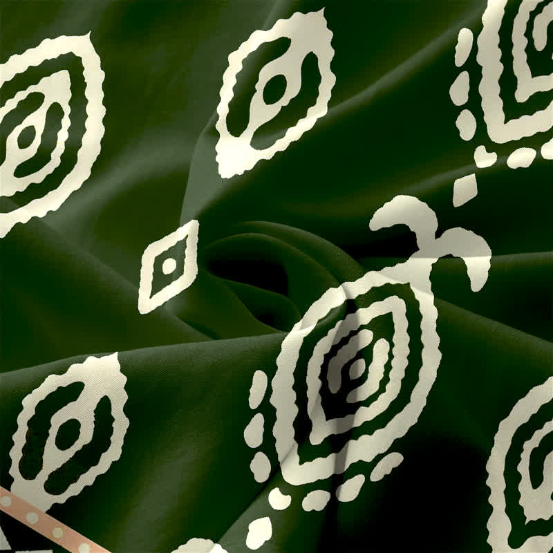 Buddha Stones Lässiges, ärmelloses Midikleid für Damen mit Taschen und tribalem geometrischem Bordürenmuster - image 3