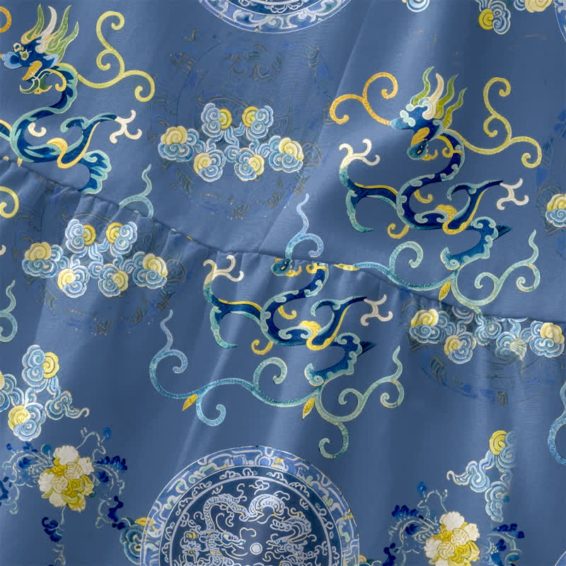 Buddha Stones Sommerliches, lässiges Vintage-Sommerkleid für Damen mit floralem Medaillon- und Blättermuster, ärmellos, Midi-Länge und Taschen - image 1