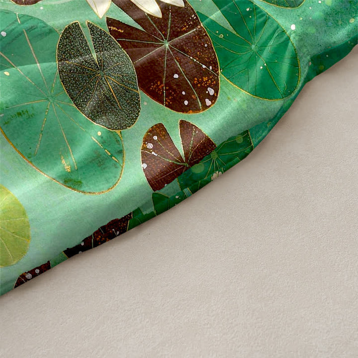 Buddha Stones Lässiges Sommerkleid für Damen mit Lotus-Teich-Muster, ärmellos, Midi-Länge und Taschen - image 2