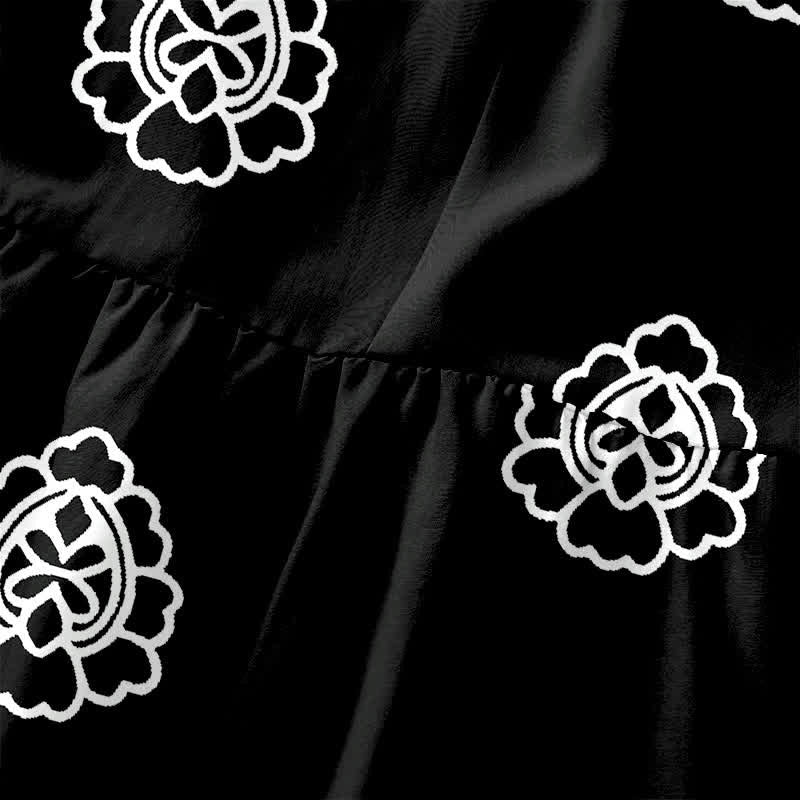 Buddha Stones Sommerliches, lässiges Vintage-Sommerkleid für Damen mit floralem Medaillon- und Blättermuster, ärmellos, Midi-Länge und Taschen - image 1