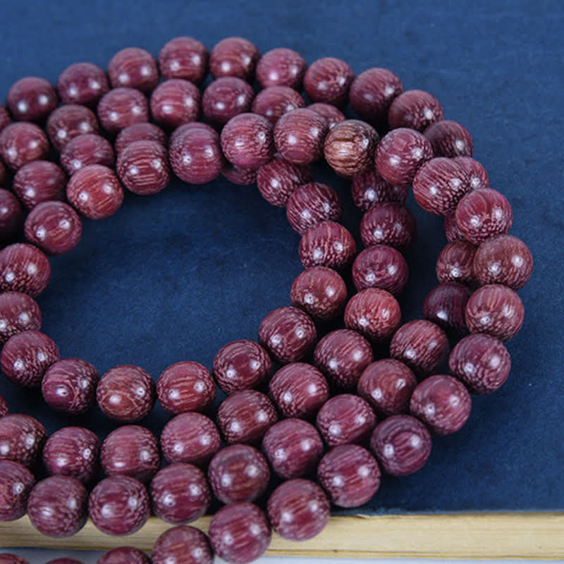 Buddha Stones Mala aus natürlichem Peltogyne-Kürbis mit 108 Perlen - image 18