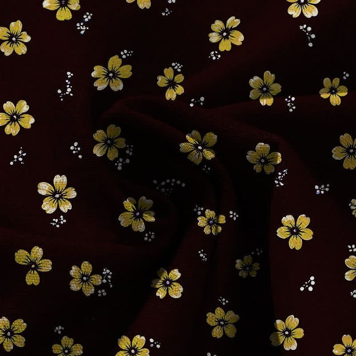 Buddha Stones Baumwoll-Leinen-Hose mit Vintage-Blumenmuster, elastischem Bund, weitem Bein und Taschen - image 3
