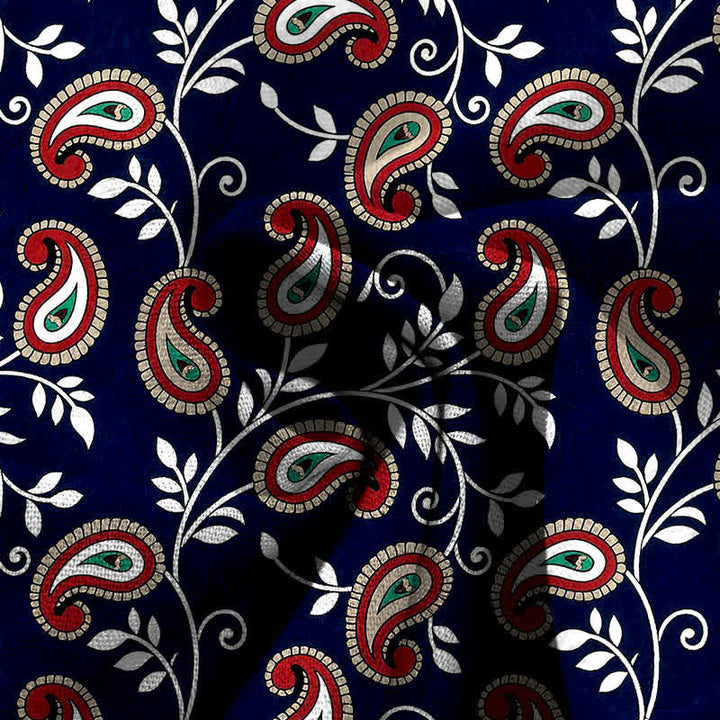 Buddha Stones Damenhose mit weitem Bein, elastischem Bund und Taschen, aus Baumwoll-Leinen-Mischgewebe im Boho-Stil mit Paisley-Muster. - image 3